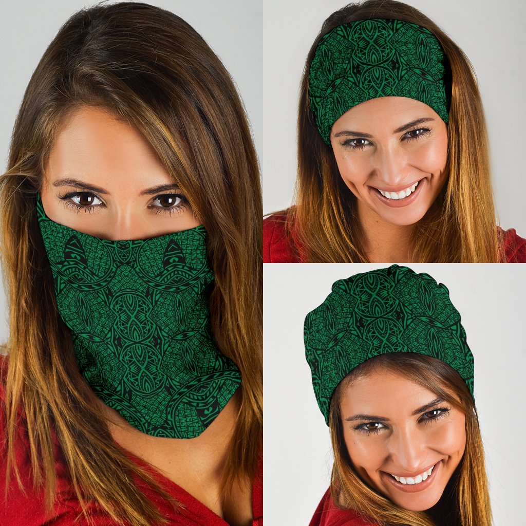 Polynesian Lauhala Mix Green Bandana 3 - Pack Green One Size - Polynesian Pride