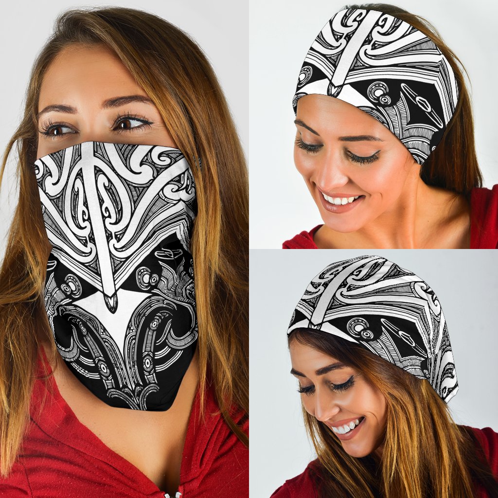 New Zealand Maori Koru Bandana 3 Pack - White - Polynesian Pride