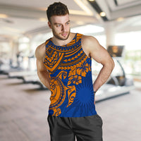 Marshall Islands Polynesian Tank Top (Men) - Blue Turtle - Polynesian Pride