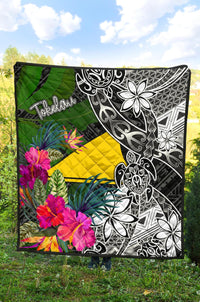 Tokelau Premium Quilt - Turtle Plumeria Banana Leaf - Polynesian Pride