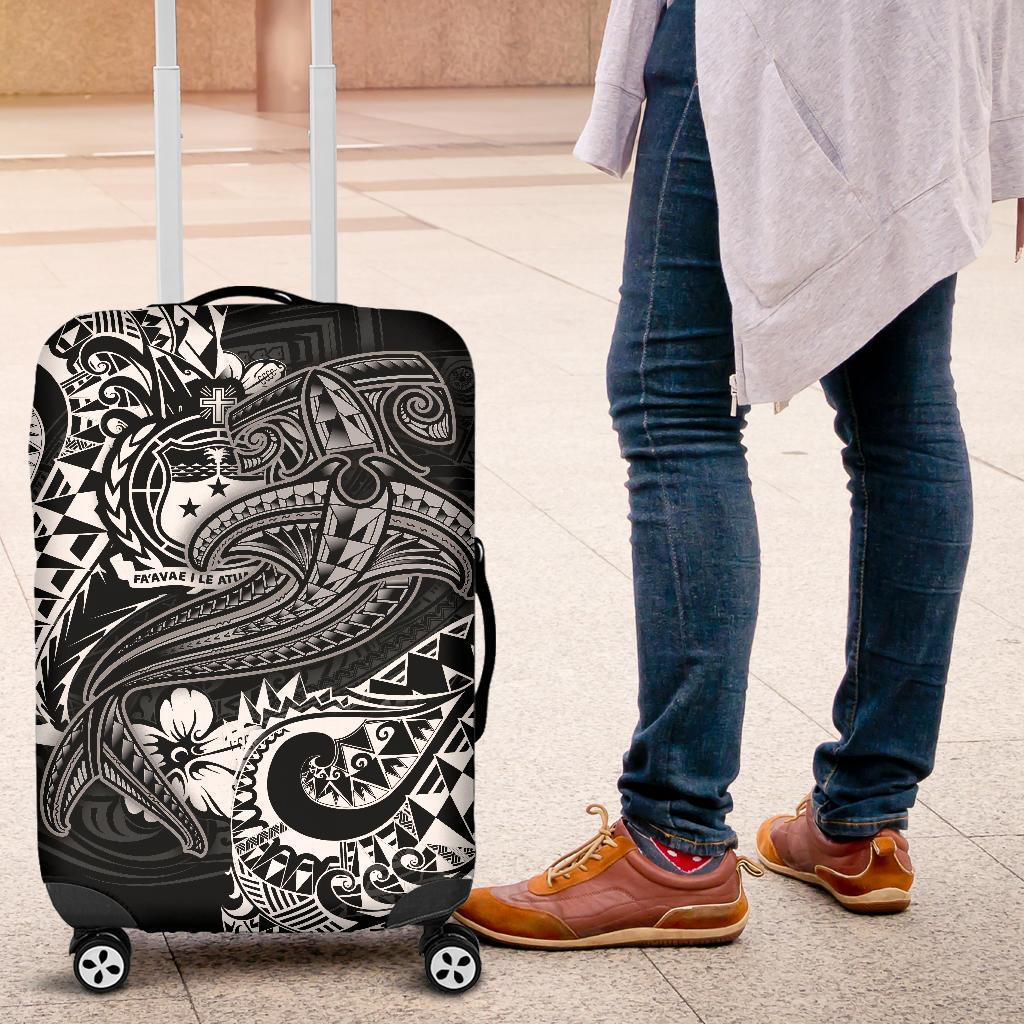 Samoa Luggage Covers - White Shark Polynesian Tattoo - Polynesian Pride