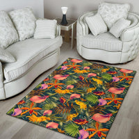 Seamless Tropical Flower Plant And Leaf Pattern Rug - Polynesian Pride