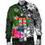 Fiji Men Bomber Jacket - Turtle Plumeria Banana Leaf Crest - Polynesian Pride