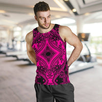 Polynesian Plumeria Mix Pink Black Hawaii Men's Tank Top - Polynesian Pride