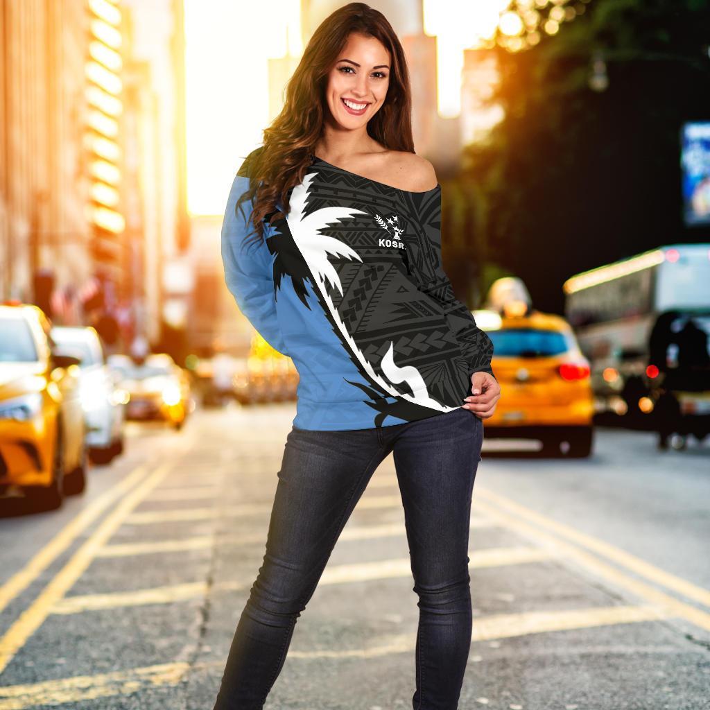 Kosrae Coconut Tree Off Shoulder Sweater K4 - Polynesian Pride