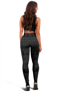 Polynesian Tattoo Tribal Gray Hawaii Women's Legging AH - Polynesian Pride