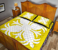 Hawaiian Quilt Bed Set Royal Pattern - Yellow - A2 Style - Polynesian Pride