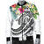 Guam Polynesian Men's Bomber Jacket - Summer Plumeria (White) - Polynesian Pride