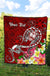 Guam Custom Personalised Premium Quilt - Turtle Plumeria (Red) - Polynesian Pride