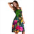 Nauru Midi Dress - Turtle Plumeria Banana Leaf Crest - Polynesian Pride