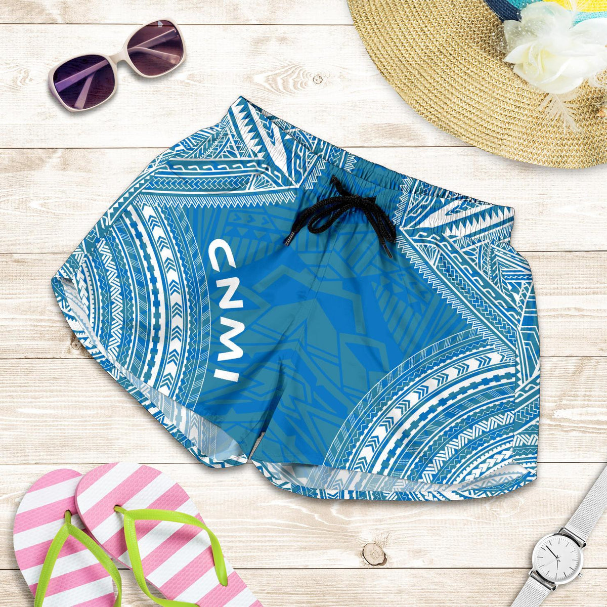 Northern Mariana Islands Women's Shorts - Polynesian Chief Flag Version - Polynesian Pride