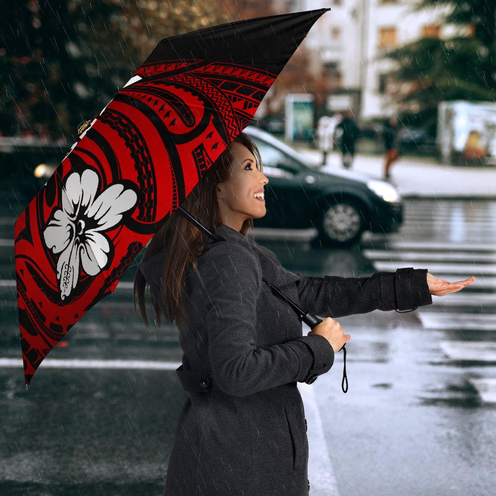 Mate Ma'a Tonga Rugby All Over Print Umbrellas Polynesian Unique Vibes - Red - Polynesian Pride
