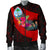 Guam Men's Bomber Jacket - Polynesian Hook And Hibiscus (Red) - Polynesian Pride