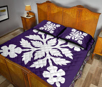 Hawaiian Quilt Bed Set Royal Pattern - Purple - B2 Style - Polynesian Pride