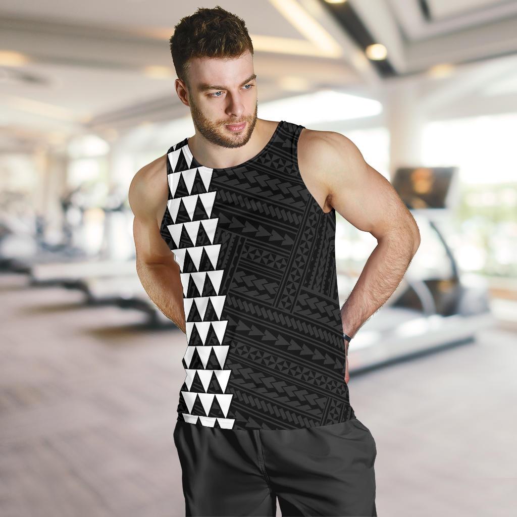 Hawaii Kakau Polynesian Three Turtles Map Men's Tank Top - White - Polynesian Pride