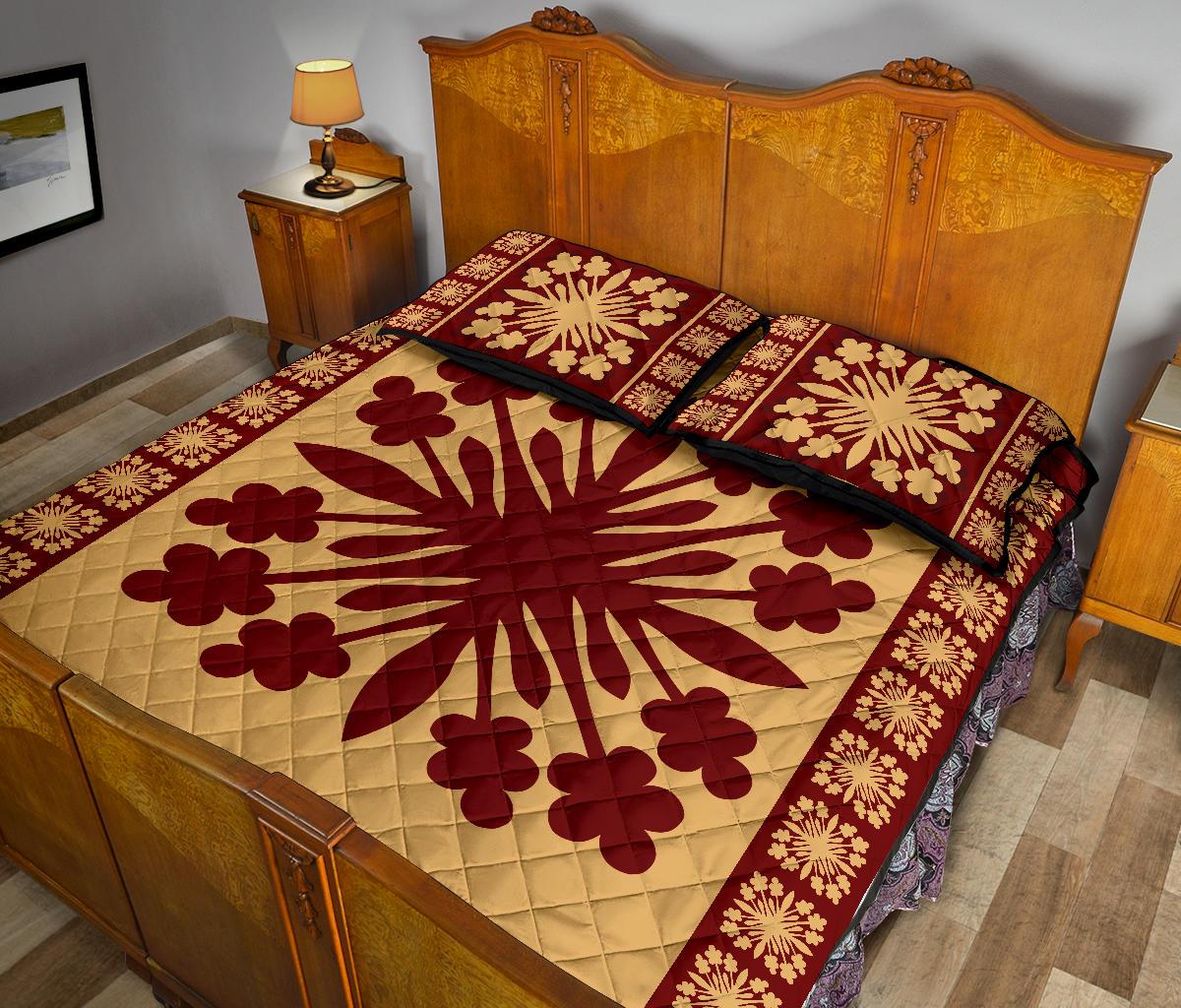 Hawaiian Quilt Pattern Tradition Quilt Bed Set - Polynesian Pride