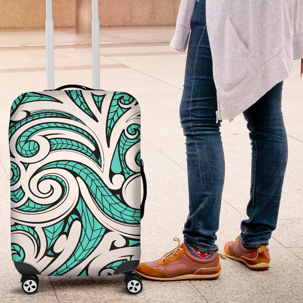 Polynesian Maori Ethnic Ornament Turquoise Luggage Covers - Polynesian Pride