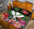 Kanaka Maoli ( Hawaiian) Quilt Bed Set - Coat Of Arms Tropical Flowers And Banana Leaves - Polynesian Pride
