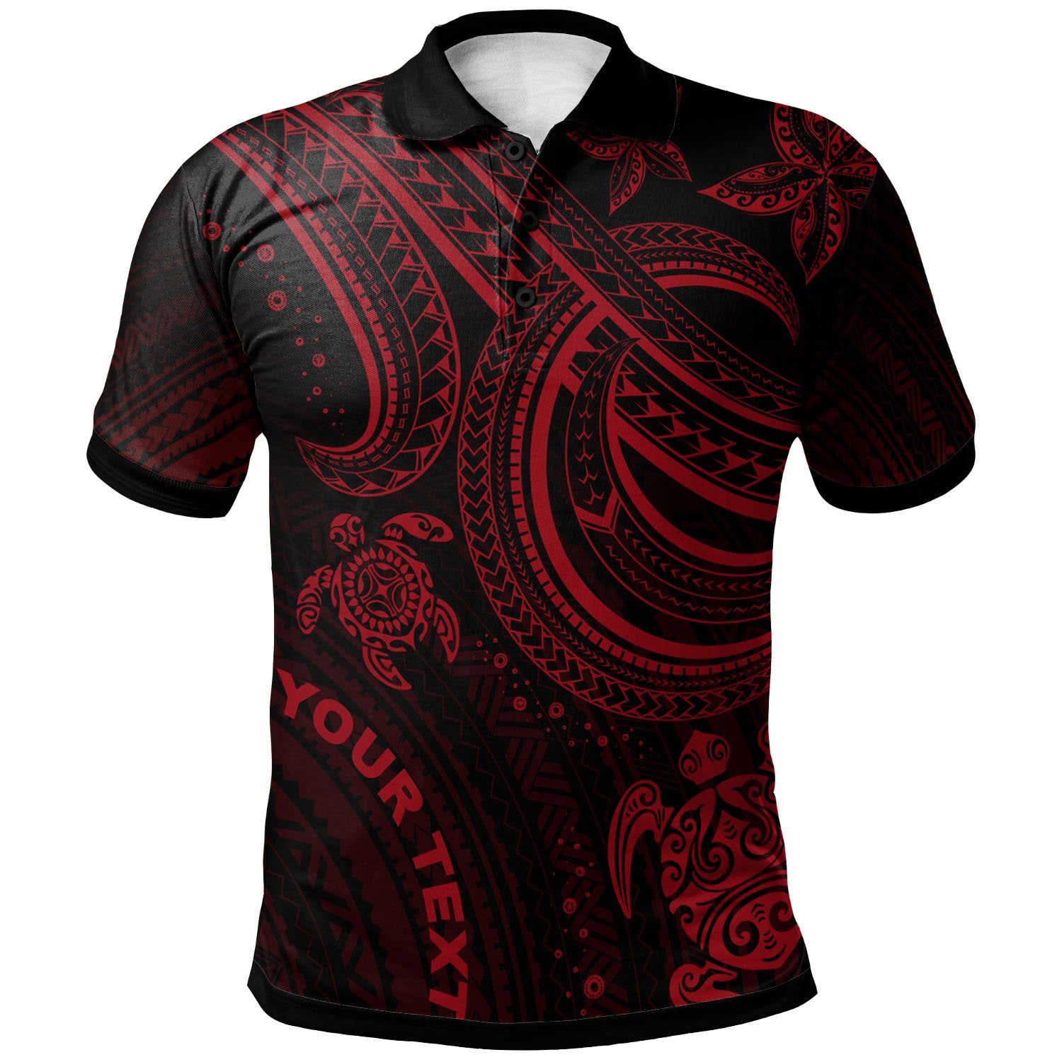 Polynesian Custom Polo Shirt Red Turtle Unisex Red - Polynesian Pride