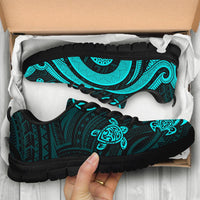 Hawaii Sneakers - Turquoise Kanaka Maoli Tentacle Turtle - Polynesian Pride
