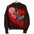 American Samoa Men's Bomber Jacket - Polynesian Hook And Hibiscus (Red) - Polynesian Pride