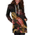 Palau Polynesian Hoodie Dress - Turtle With Blooming Hibiscus Gold - Polynesian Pride