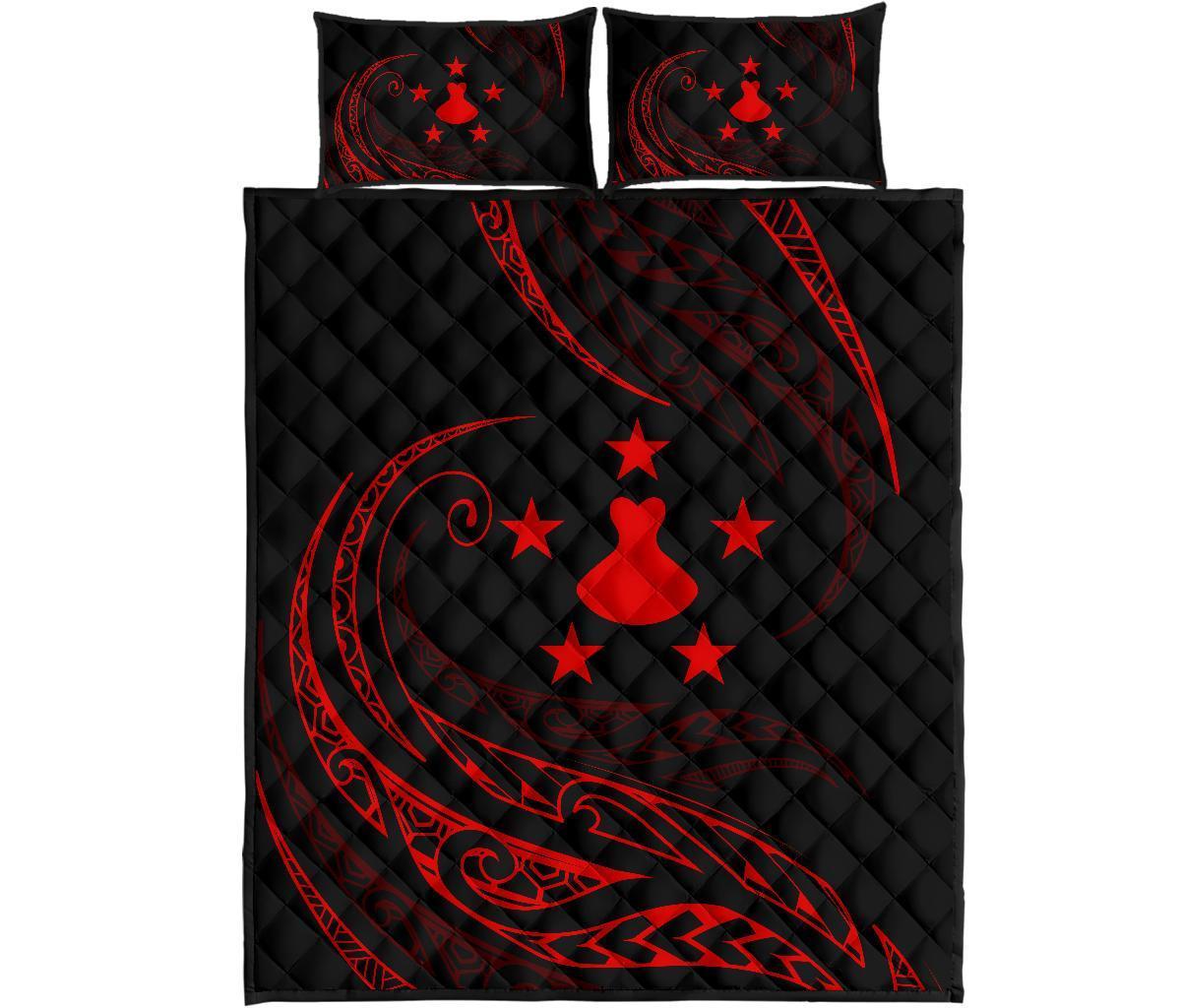 Austral Islands Quilt Bed Set - Red - Frida Style Red - Polynesian Pride