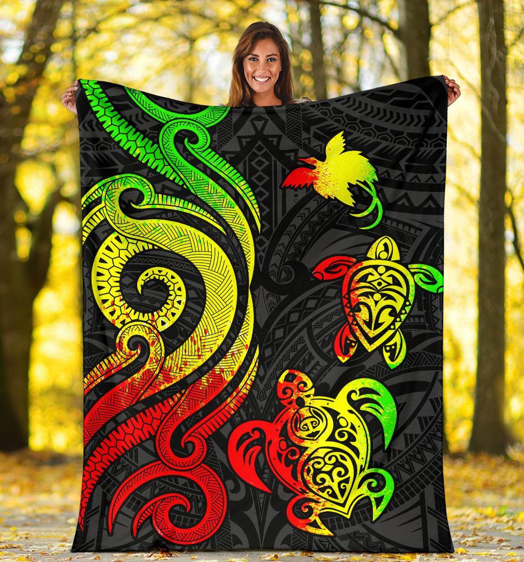 Papua New Guinea Premium Blanket - Reggae Tentacle Turtle - Polynesian Pride