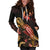 Tonga Polynesian Hoodie Dress - Turtle With Blooming Hibiscus Gold - Polynesian Pride