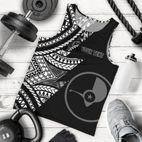 Yap Personalised Custom Men's Tank Top - Micronesian Pattern Flash Black Black - Polynesian Pride