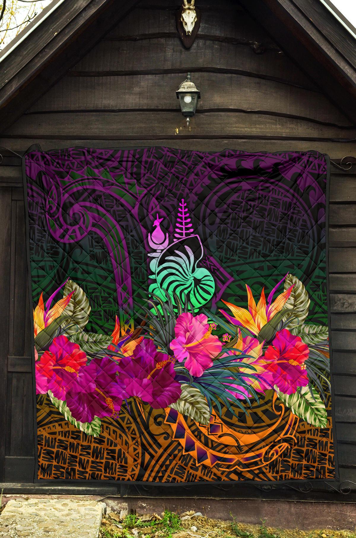 New Caledonia Polynesian Premium Quilt - Summer Hibiscus - Polynesian Pride