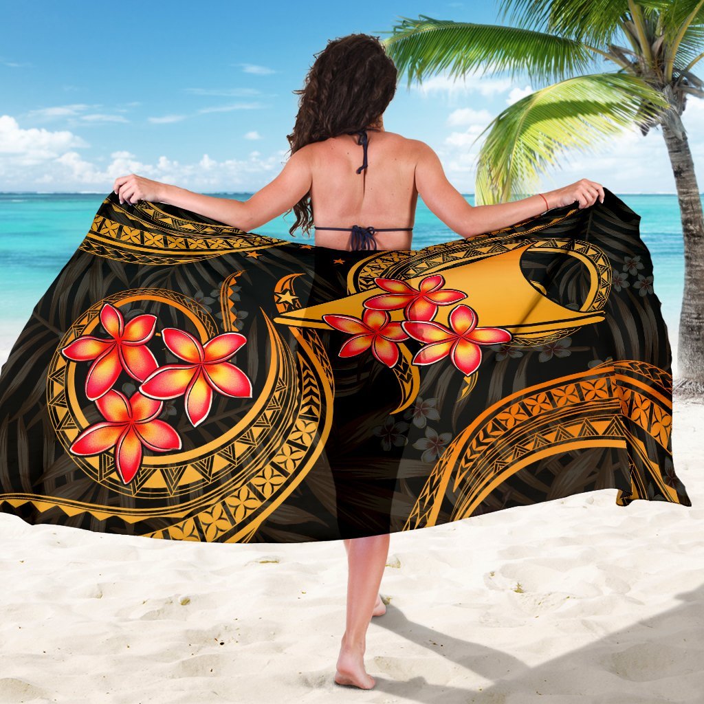 Tokelau Polynesian Sarong - Gold Plumeria - Polynesian Pride