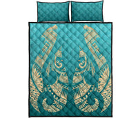 New Zealand Maori Hei Matau Tattoo Quilt Bed Set - Polynesian Pride