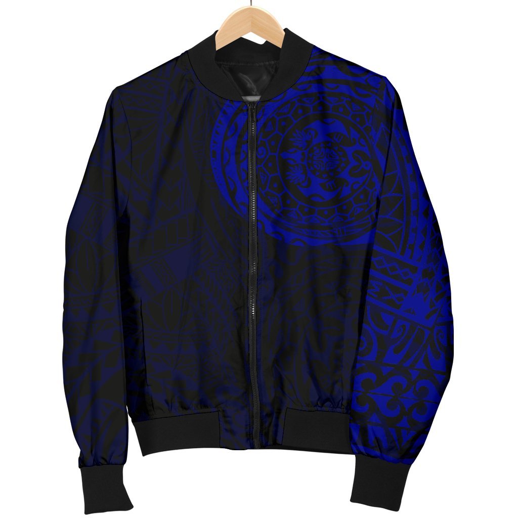 Polynesian Tattoo Style Men's Bomber Jacket Blue 2 - Polynesian Pride