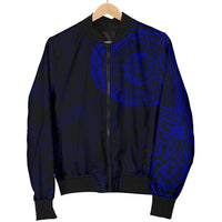 Polynesian Tattoo Style Men's Bomber Jacket Blue 2 - Polynesian Pride