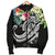 Guam Polynesian Men's Bomber Jacket - Summer Plumeria (Black) - Polynesian Pride