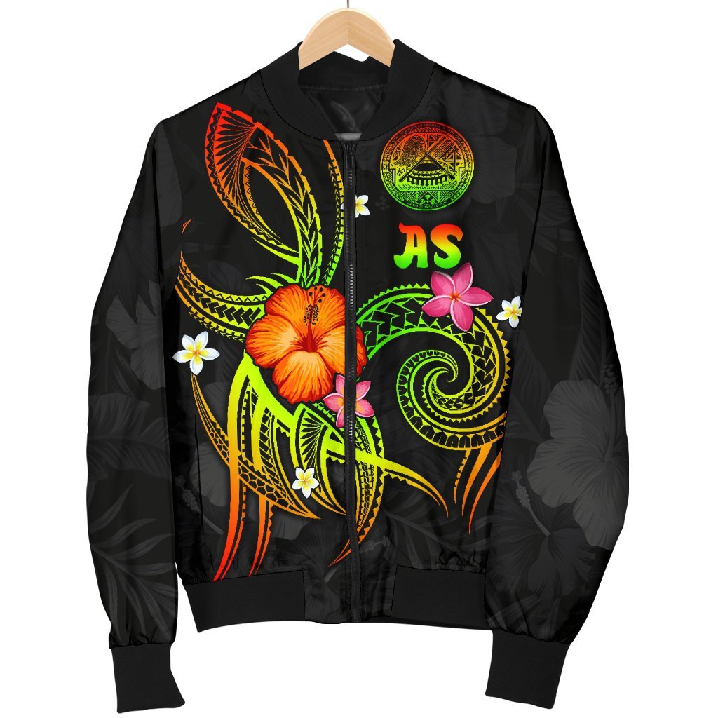 American Samoa Polynesian Men's Bomber Jacket - Legend of American Samoa (Reggae) - Polynesian Pride