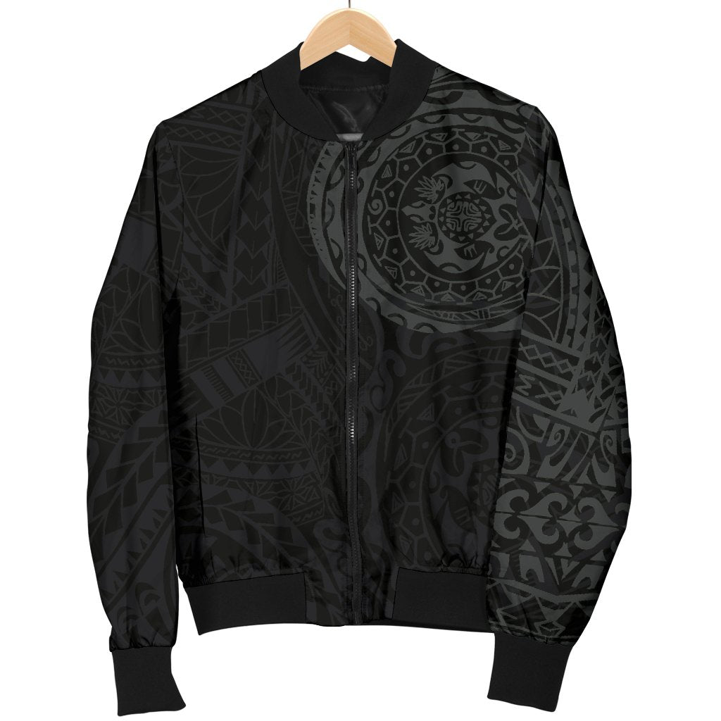 Polynesian Tattoo Style Men's Bomber Jacket Gray - Polynesian Pride