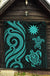 Nauru Premium Quilt - Turquoise Tentacle Turtle - Polynesian Pride