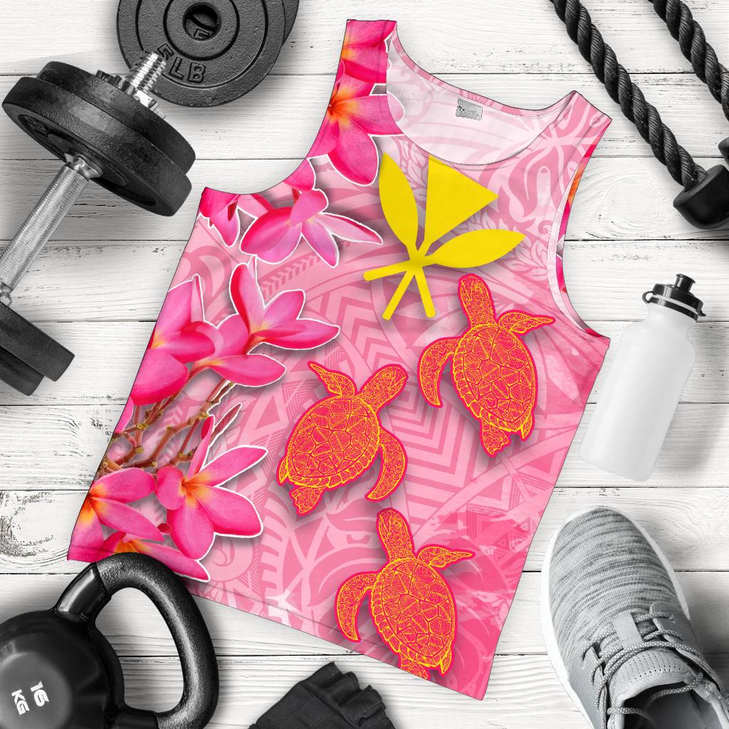 Hawaii Men's Tank Top - Polynesian Pink Plumeria Turtle Pink - Polynesian Pride