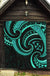 New Zealand Maori Mangopare Premium Quilt Polynesian - Turquoise - Polynesian Pride