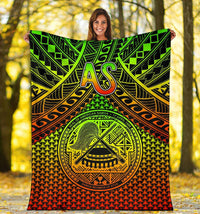 Polynesian American Samoa Premium Blanket - Reggae Vintage Polynesian Patterns - Polynesian Pride