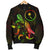 Chuuk Polynesian Men's Bomber Jacket - Turtle With Blooming Hibiscus Reggae - Polynesian Pride