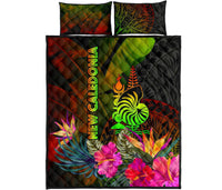 New Caledonia Polynesian Quilt Bed Set - Hibiscus and Banana Leaves - Polynesian Pride