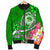 FSM Men's Bomber Jacket - Turtle Plumeria (Green) - Polynesian Pride