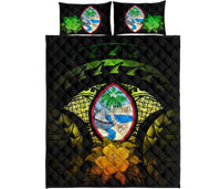 Guam Polynesian Quilt Bed Set Hibiscus Reggae - Polynesian Pride