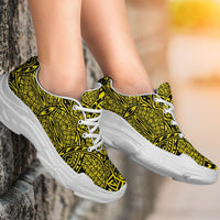 Polynesian Lauhala Mix Yellow Chunky Sneakers - Polynesian Pride