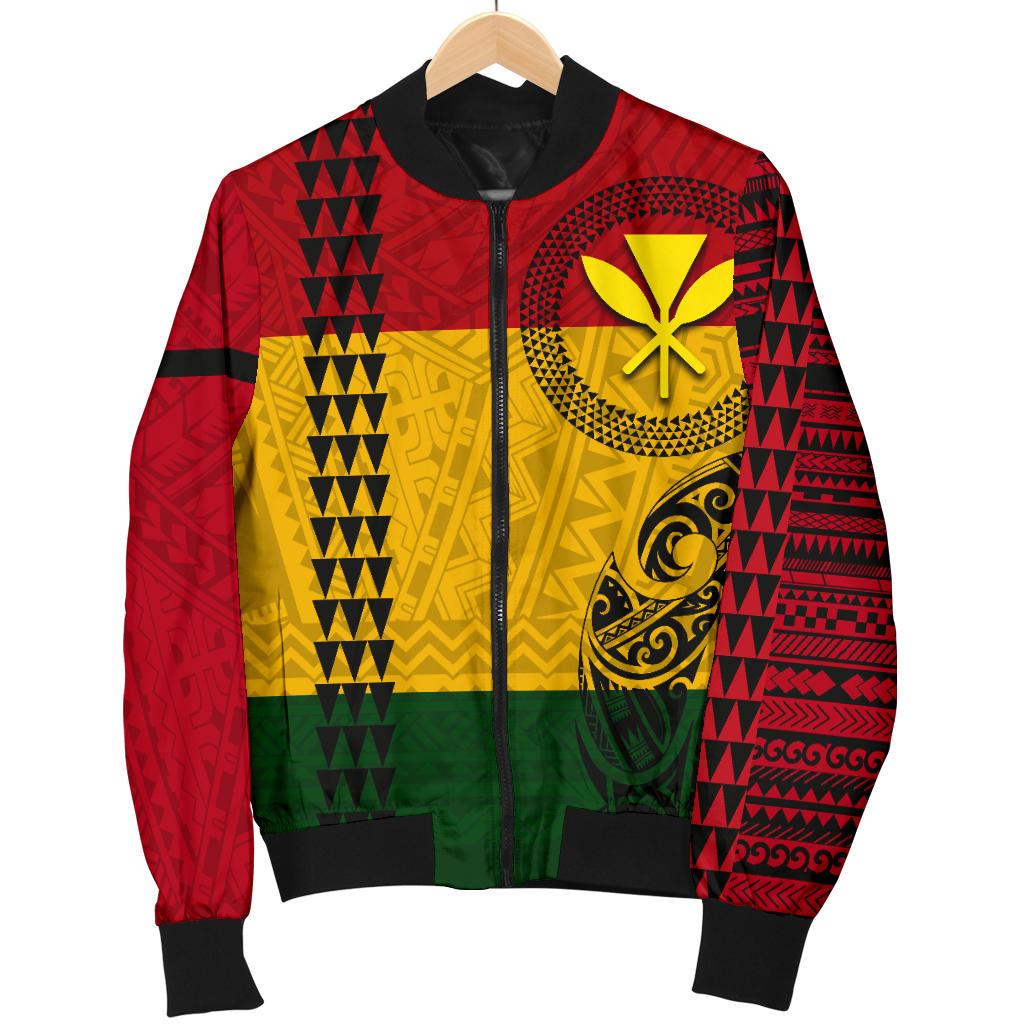 Hawaii Kanaka Flag Polynesian Men's Bomber Jacket - Polynesian Pride