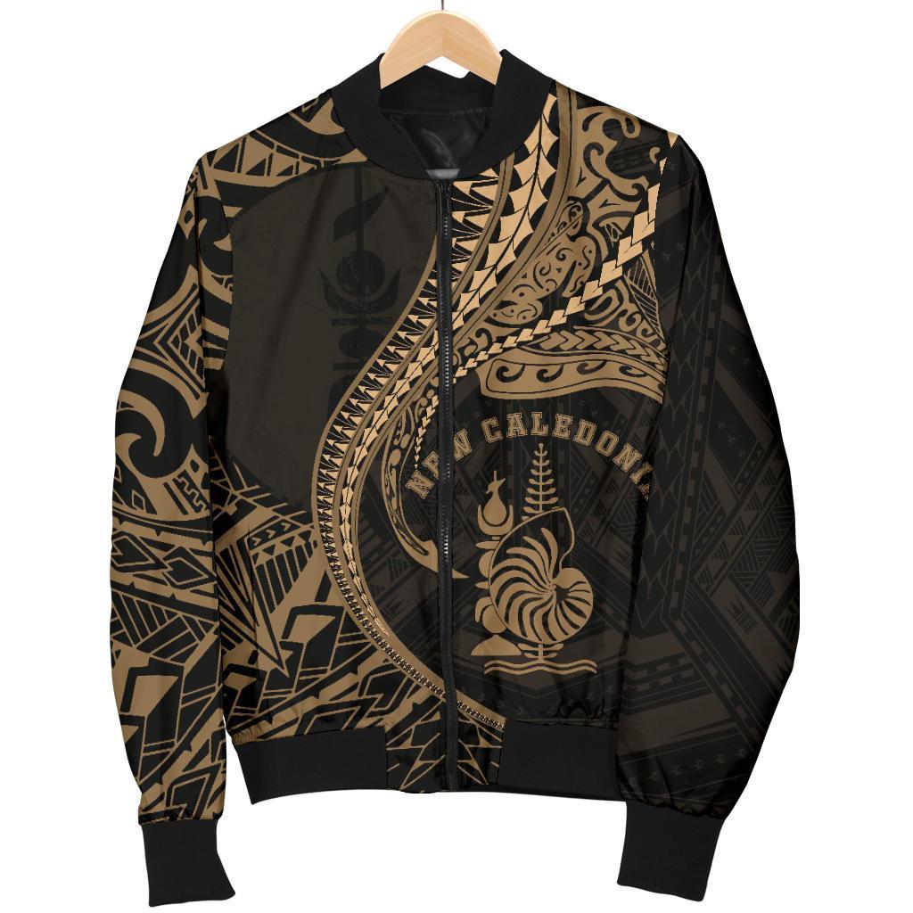 New Caledonia Men's Bomber Jacket Kanaloa Tatau Gen NC (Gold) - Polynesian Pride