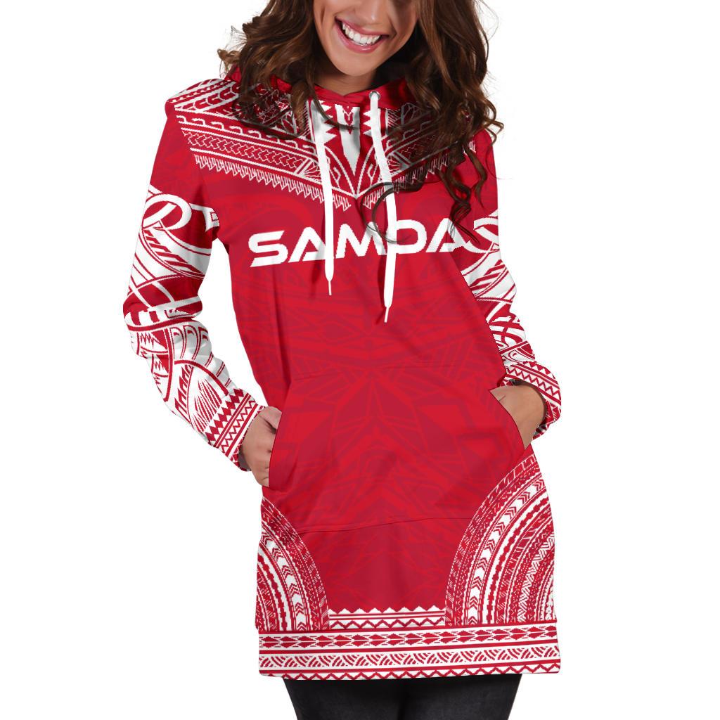 Samoa Women's Hoodie Dress - Polynesian Flag Chief - Polynesian Pride